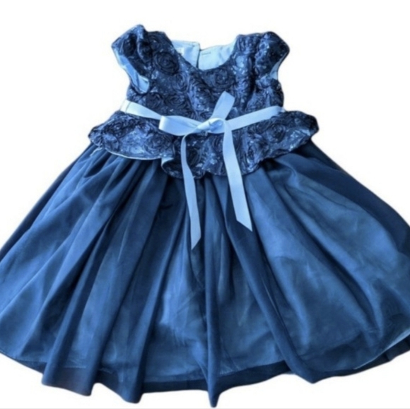 Kids Dream girls Navy Lace Party formal dress Cap Sleeve Size 5 - Picture 1 of 10
